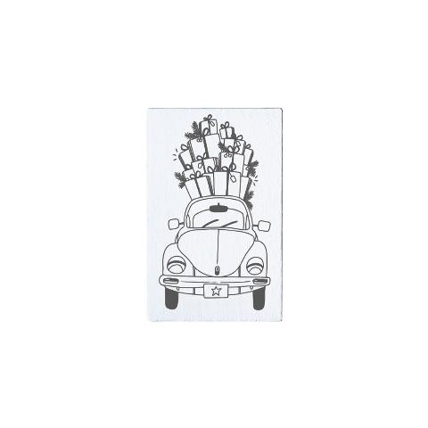 ΣΦΡΑΓΙΔΑ ΧΕΙΡΟΤΕΧΝΙΑΣ M&B STAMP CAR WITH GIFTS (WHITE) 35X55MM