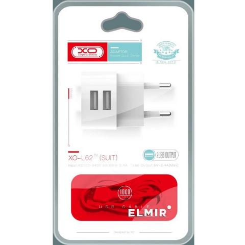 ΦΟΡΤΙΣΤΗΣ ΤΑΞΙΔΙΟΥ XO L62EU 2.4A ΜΕ 2 USB ΘΥΡΕΣ