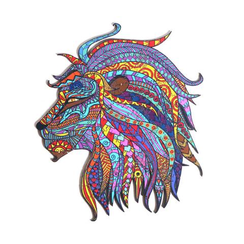ΞΥΛΙΝΟ ΠΑΖΛ WOODEN FIGURED PUZZLE - LION
