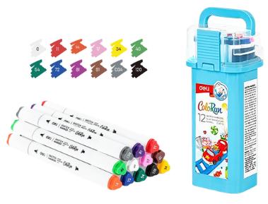 ΜΑΡΚΑΔΟΡΟΙ ΔΙΠΛΗ ΜΥΤΗ 12 ΧΡΩΜΑΤΩΝ DELI WASHABLE COLORFUN