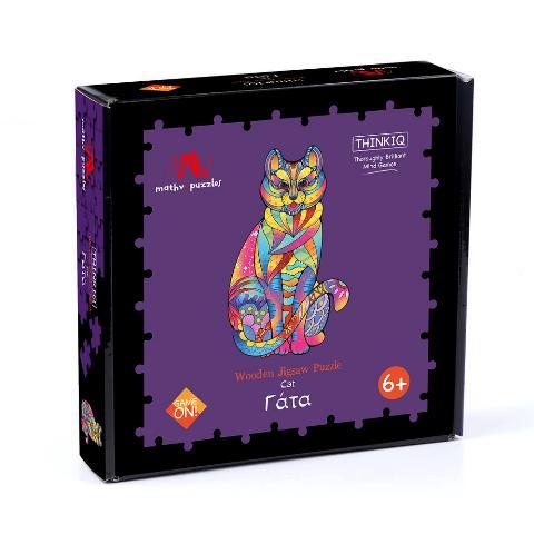 ΞΥΛΙΝΟ ΠΑΖΛ WOODEN JIGSAW PUZZLE - CAT