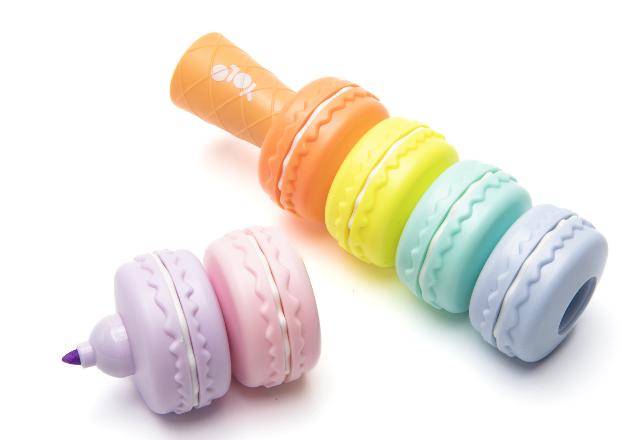 ΣΕΤ 6ΤΕΜ ΜΑΡΚΑΔΟΡΟΙ ΥΠΟΓΡΑΜΜΙΣΕΩΣ YOLO MACAROON 6 ΧΡΩΜΑΤΑ
