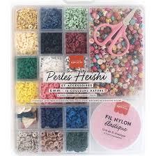 LA PETIT EPICERIE 179001 BOITE DE 16 COULEURS NATURE DE PERLES HEISHI 6 MM + ACCESSOIRES