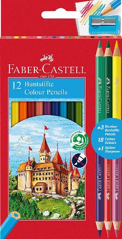 ΞΥΛΟΜΠΟΓΙΕΣ 12 ΧΡΩΜΑΤΩΝ FABER CASTELL + 3 ΔΩΡΟ