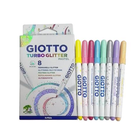 ΜΑΡΚΑΔΟΡΟΙ GLITTER 12 ΧΡΩΜΑΤΩΝ GIOTTO TURBO GLITTER PASTEL