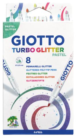 ΜΑΡΚΑΔΟΡΟΙ GLITTER 12 ΧΡΩΜΑΤΩΝ GIOTTO TURBO GLITTER PASTEL