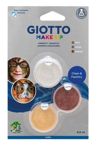 ΧΡΩΜΑΤΑ ΠΡΟΣΩΠΟΥ GIOTTO ΜΑΚΕ UP 3ΤΕΜ Χ 5ΜL ΜΕΤΑΛΛΙΚΑ ΧΡΩΜΑΤΑ