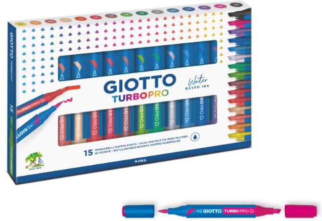 ΜΑΡΚΑΔΟΡΟΙ 15 ΧΡΩΜΑΤΩΝ GIOTTO PRO ΔΙΠΛΗΣ ΜΥΤΗΣ