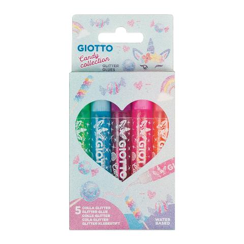ΧΡΥΣΟΣΚΟΝΗ GLITTER ΣΕΤ 10ML 5ΧΡΩΜΑΤΑ GIOTTO CANDY COLLECTION