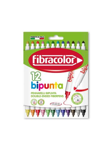 ΜΑΡΚΑΔΟΡΟΙ ΔΙΠΛΗΣ ΜΥΤΗΣ 12 ΧΡΩΜΑΤΩΝ FIBRACOLOR BIPUNTA