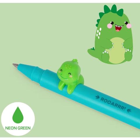 LEGAMI LOVELY FRIENDS - GEL PEN WITH ANIMAL DECORATION - DINO - 0,5 MM - NEON GREEN INK