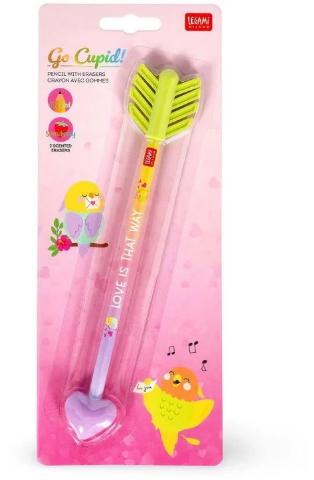 ΣΕΤ ΜΟΛΥΒΙ ΜΕ 2 ΓΟΜΕΣ LEGAMI PENCIL WITH 2 SCENTED ERASERS - GO CUPID! - SECRET HTS