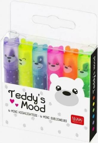 LEGAMI MH0003 TEDDYS MOOD- SET OF 6 MINI HIGHLIGHTERS