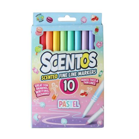 ΜΑΡΚΑΔΟΡΟΙ 10 ΧΡΩΜΑΤΩΝ SCENTOS F-LINE PASTEL