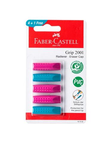 ΓΟΜΑ FABER CASTELL GRIP CUP  4+1 ΔΩΡΟ ΜΠΛΕ ΦΟΥΞΙΑ